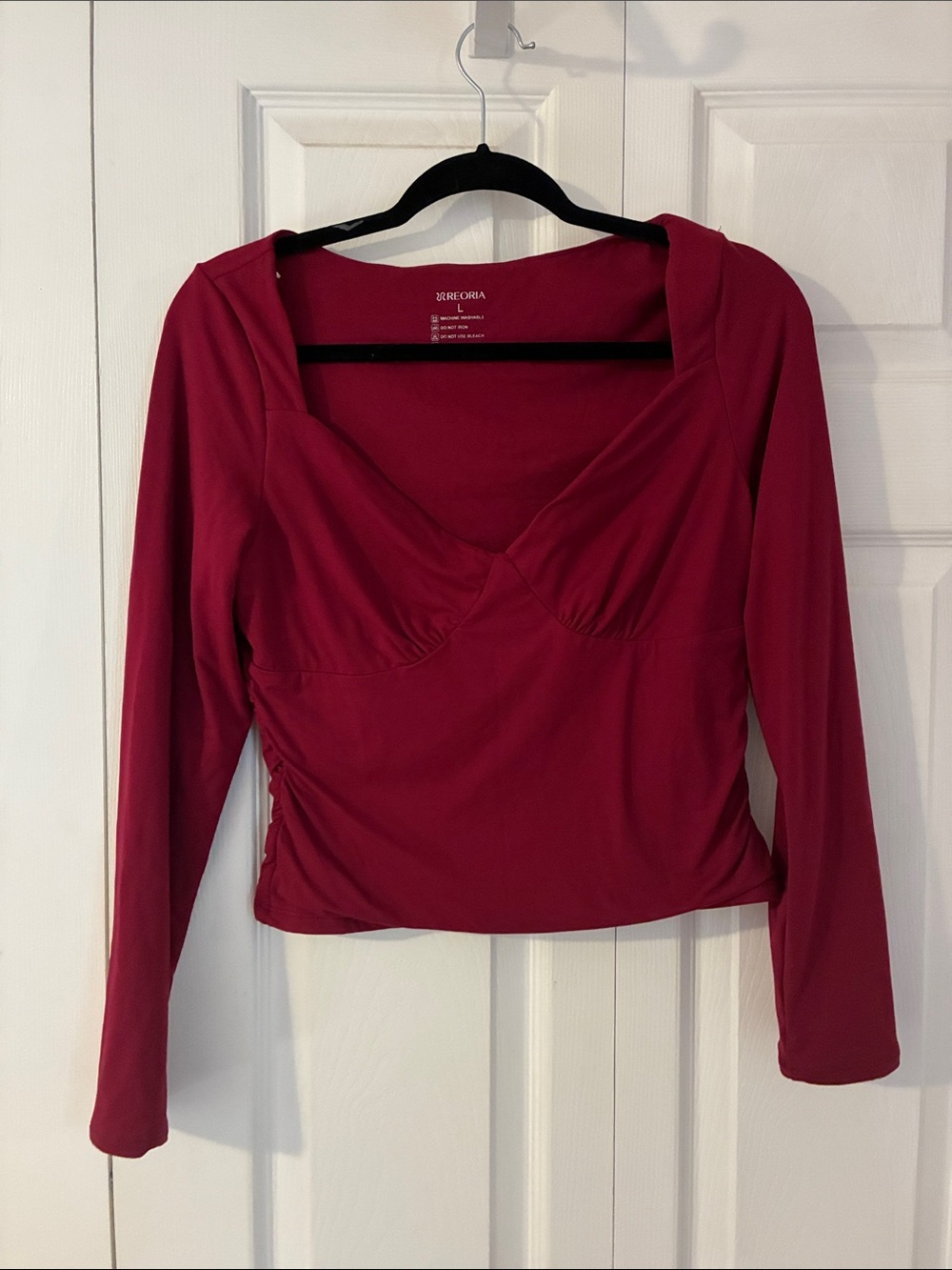 Rue21 Burgundy Long Sleeve Square Neck Top